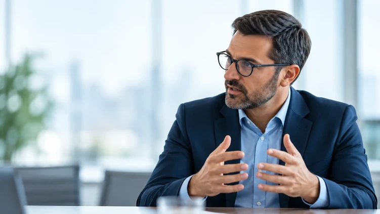 Illustrative Finance leader reviewing financial information
